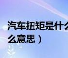 汽车扭矩是什么意思通俗解释（汽车扭矩是什么意思）