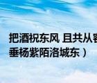 把酒祝东风 且共从容下一句什么意思（把酒祝东风且共从容垂杨紫陌洛城东）