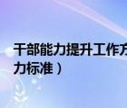 干部能力提升工作方案（干部个人能力提升档案岗位基本能力标准）