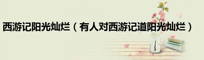 西游记阳光灿烂（有人对西游记道阳光灿烂）