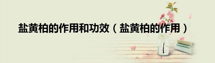 盐黄柏的作用和功效（盐黄柏的作用）