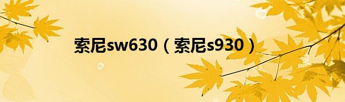 索尼sw630（索尼s930）