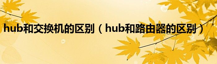 hub和交换机的区别（hub和路由器的区别）