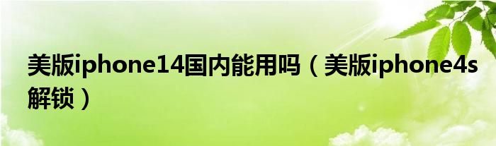 美版iphone14国内能用吗（美版iphone4s解锁）