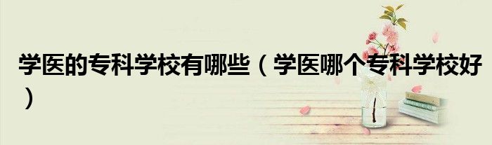 学医的专科学校有哪些（学医哪个专科学校好）