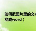 如何把图片里的文字转换成word（如何将图片上的文字转换成word）