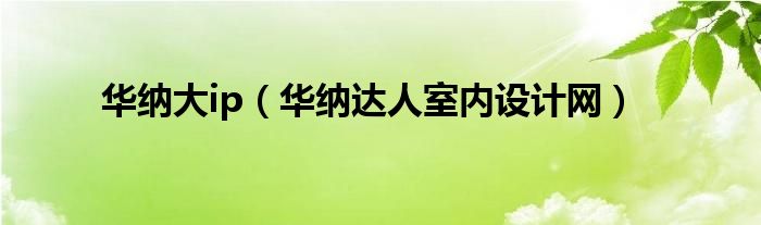华纳大ip（华纳达人室内设计网）