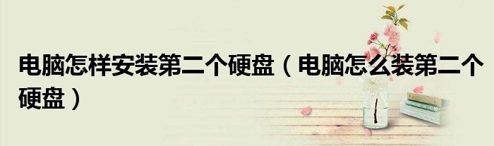 电脑怎样安装第二个硬盘（电脑怎么装第二个硬盘）