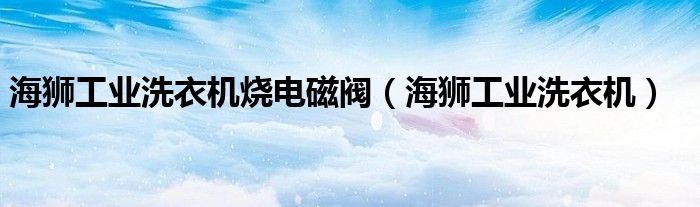 海狮工业洗衣机烧电磁阀（海狮工业洗衣机）