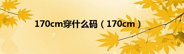 170cm穿什么码（170cm）