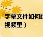 字幕文件如何跟视频一起（字幕文件怎么合进视频里）