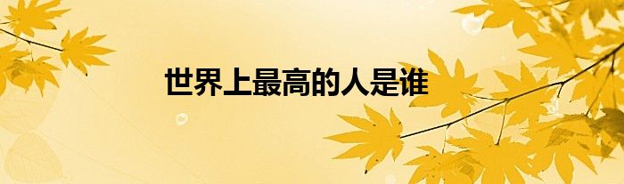 世界上最高的人是谁