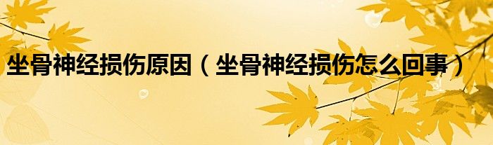 坐骨神经损伤原因（坐骨神经损伤怎么回事）