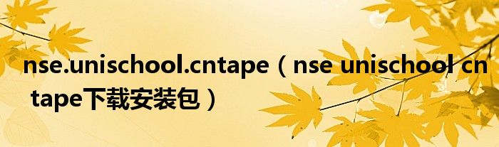 nse.unischool.cntape（nse unischool cn tape下载安装包）