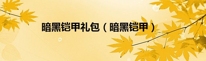 暗黑铠甲礼包（暗黑铠甲）