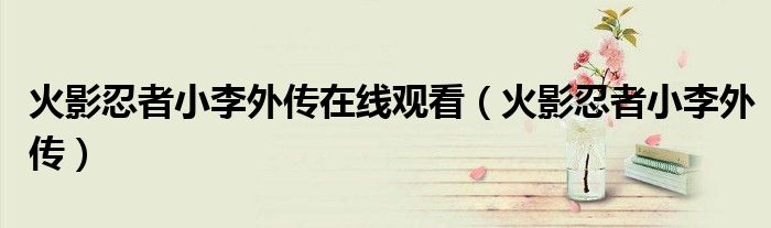 火影忍者小李外传在线观看（火影忍者小李外传）