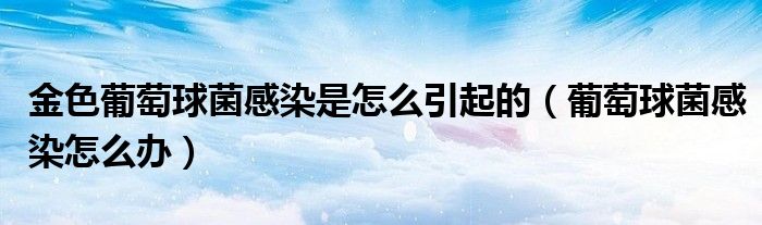 金色葡萄球菌感染是怎么引起的（葡萄球菌感染怎么办）