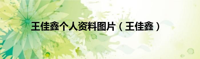 王佳鑫个人资料图片（王佳鑫）