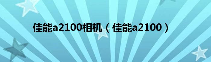 佳能a2100相机（佳能a2100）