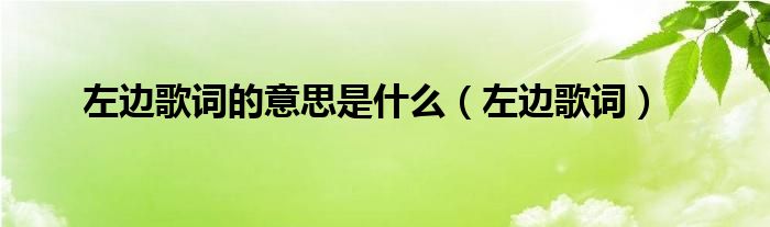左边歌词的意思是什么（左边歌词）