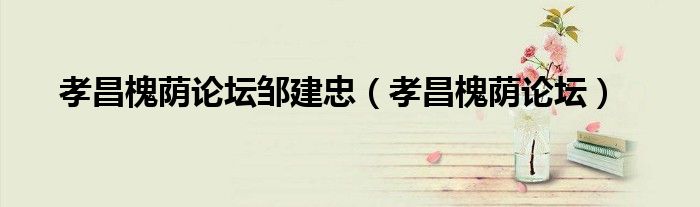孝昌槐荫论坛邹建忠（孝昌槐荫论坛）