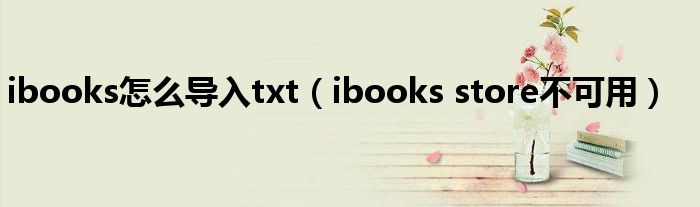 ibooks怎么导入txt（ibooks store不可用）