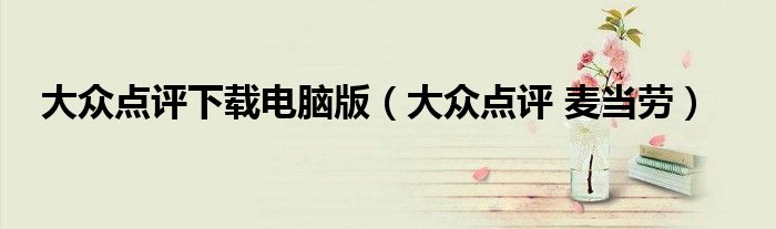 大众点评下载电脑版（大众点评 麦当劳）