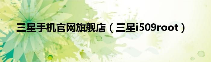 三星手机官网旗舰店（三星i509root）