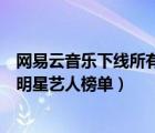 网易云音乐下线所有明星艺人榜单疒（网易云音乐下线所有明星艺人榜单）