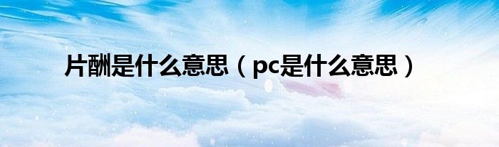 片酬是什么意思（pc是什么意思）