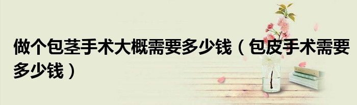 做个包茎手术大概需要多少钱（包皮手术需要多少钱）