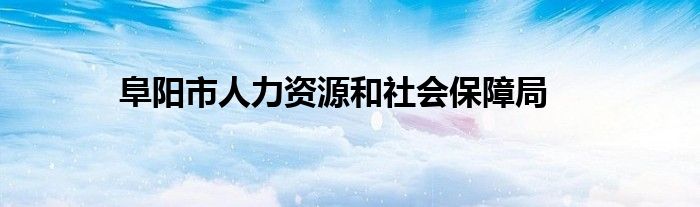阜阳市人力资源和社会保障局