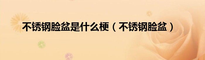 不锈钢脸盆是什么梗（不锈钢脸盆）