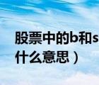 股票中的b和s什么意思区别（股票中的b和S什么意思）