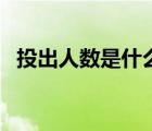 投出人数是什么意思（投出数是什么意思）