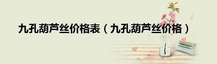 九孔葫芦丝价格表（九孔葫芦丝价格）
