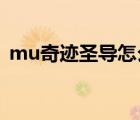 mu奇迹圣导怎么加点（奇迹官服圣导加点）