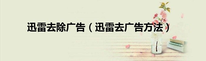 迅雷去除广告（迅雷去广告方法）