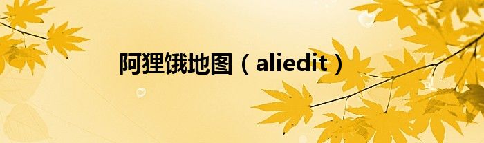 阿狸饿地图（aliedit）