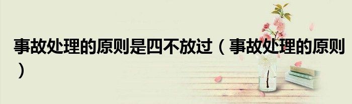 事故处理的原则是四不放过（事故处理的原则）