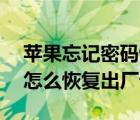 苹果忘记密码恢复出厂设置（ipad忘记密码怎么恢复出厂设置）
