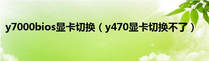 y7000bios显卡切换（y470显卡切换不了）