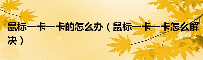 鼠标一卡一卡的怎么办（鼠标一卡一卡怎么解决）