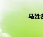 马姓名字大全（马姓名）