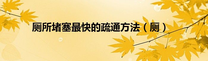 厕所堵塞最快的疏通方法（厕）