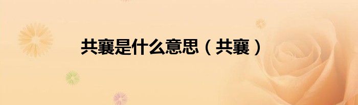 共襄是什么意思（共襄）