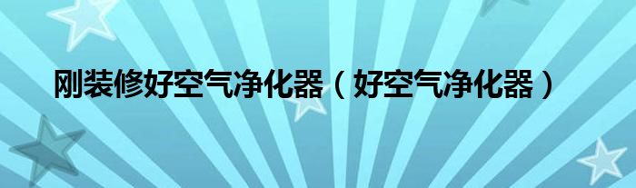 刚装修好空气净化器（好空气净化器）