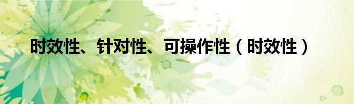 时效性、针对性、可操作性（时效性）