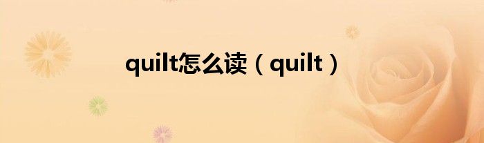 quilt怎么读（quilt）