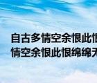 自古多情空余恨此恨绵绵无绝期是什么意思下一句（自古多情空余恨此恨绵绵无绝期是什么意思）